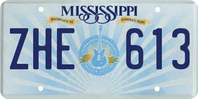 MS license plate ZHE613