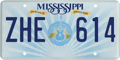 MS license plate ZHE614