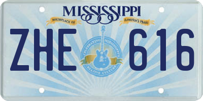 MS license plate ZHE616