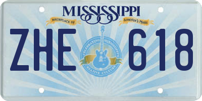 MS license plate ZHE618