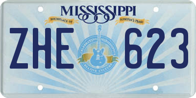 MS license plate ZHE623