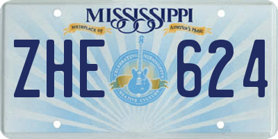 MS license plate ZHE624