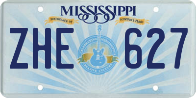 MS license plate ZHE627