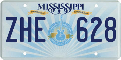 MS license plate ZHE628