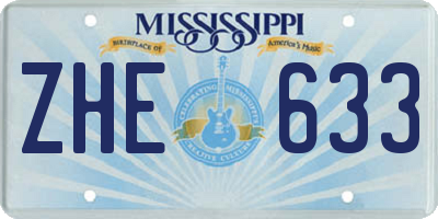 MS license plate ZHE633