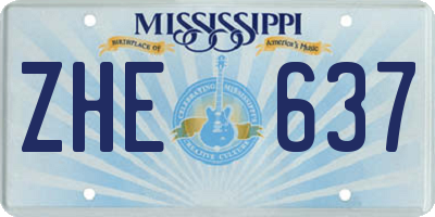 MS license plate ZHE637