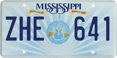 MS license plate ZHE641