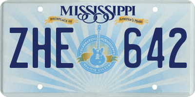 MS license plate ZHE642