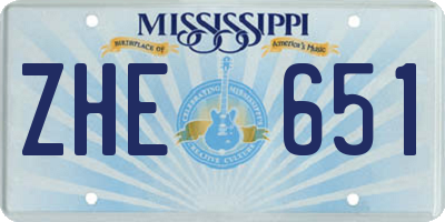 MS license plate ZHE651