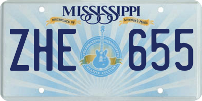 MS license plate ZHE655