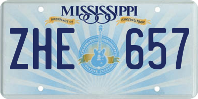 MS license plate ZHE657