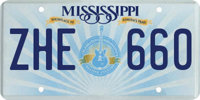 MS license plate ZHE660
