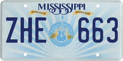MS license plate ZHE663