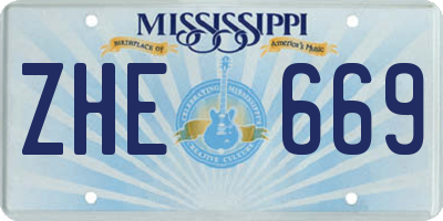 MS license plate ZHE669