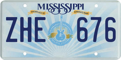 MS license plate ZHE676