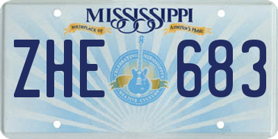 MS license plate ZHE683
