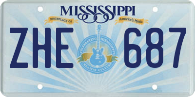 MS license plate ZHE687