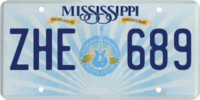 MS license plate ZHE689