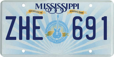 MS license plate ZHE691