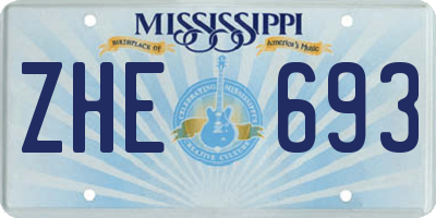MS license plate ZHE693