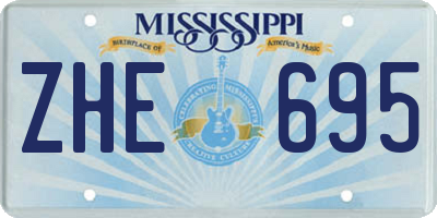 MS license plate ZHE695