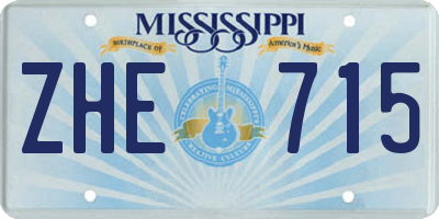 MS license plate ZHE715