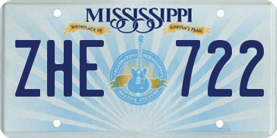 MS license plate ZHE722