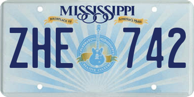 MS license plate ZHE742