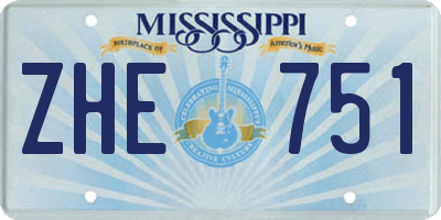 MS license plate ZHE751