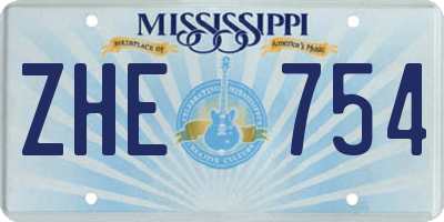 MS license plate ZHE754