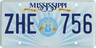 MS license plate ZHE756