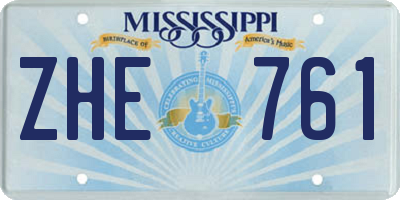 MS license plate ZHE761