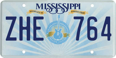 MS license plate ZHE764