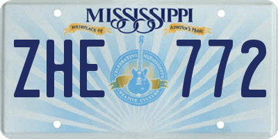 MS license plate ZHE772