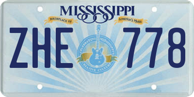MS license plate ZHE778