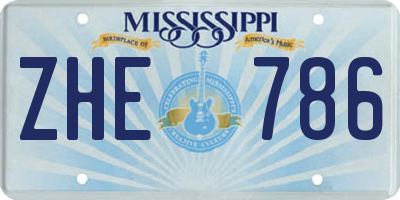 MS license plate ZHE786