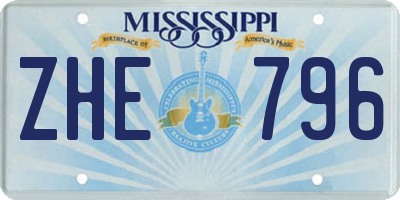 MS license plate ZHE796