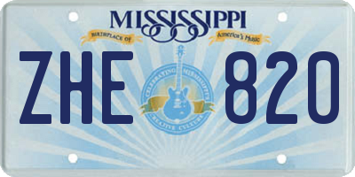 MS license plate ZHE820