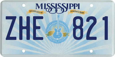 MS license plate ZHE821