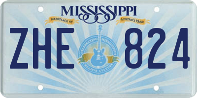 MS license plate ZHE824