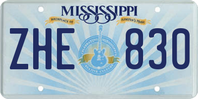 MS license plate ZHE830