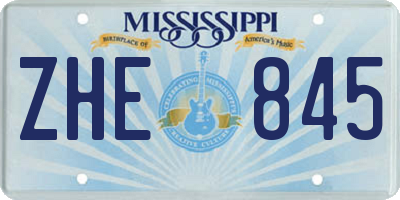 MS license plate ZHE845