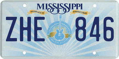 MS license plate ZHE846