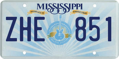 MS license plate ZHE851