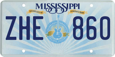 MS license plate ZHE860
