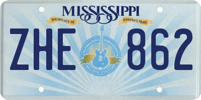 MS license plate ZHE862