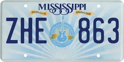 MS license plate ZHE863