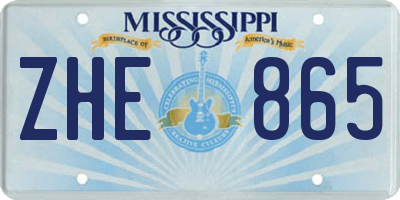 MS license plate ZHE865
