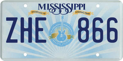 MS license plate ZHE866