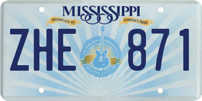 MS license plate ZHE871
